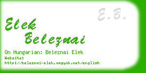 elek beleznai business card